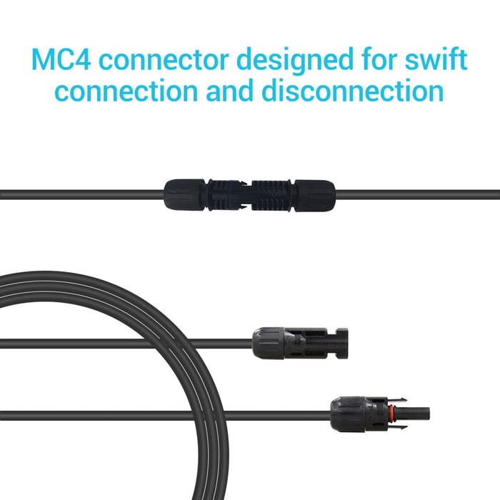 Renogy Solar Panel Extension Cable with Male to Female Solar Connectors (Single)