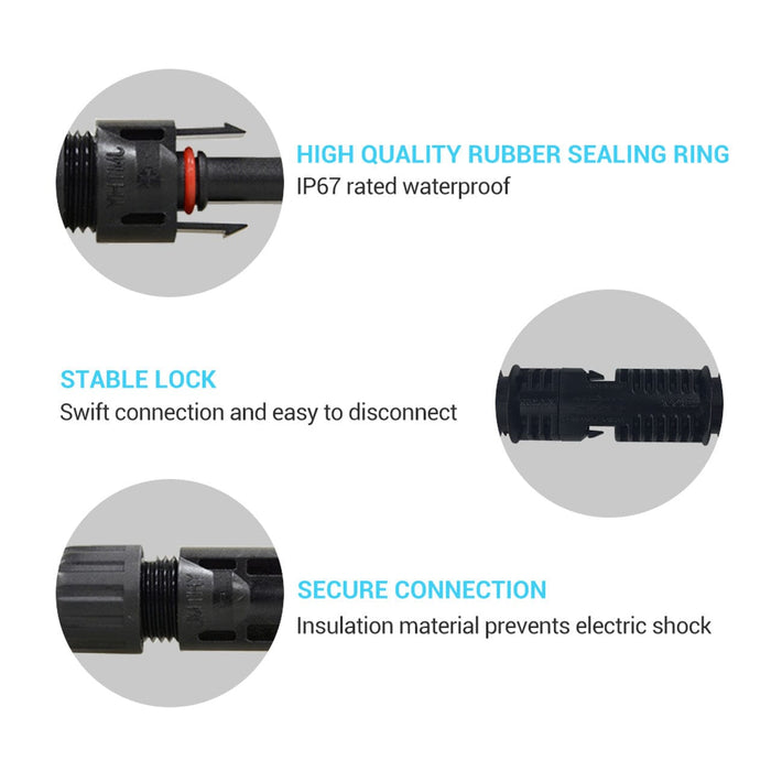 Renogy Solar Panel Extension Cable with Male to Female Solar Connectors (Single)