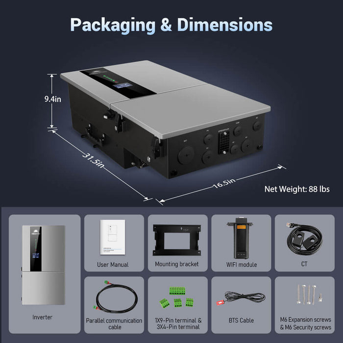 SunGoldPower 11.4KW 48V Split Phase Hybrid Inverter