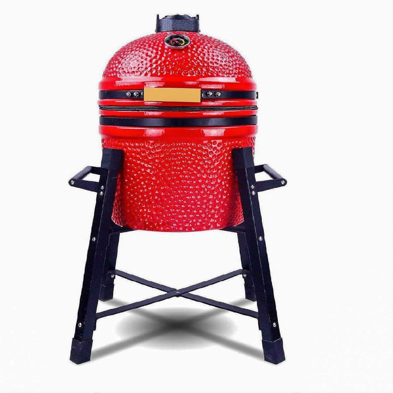 15 Inch Ceramic Kamado Charcoal Grill and Smoker with Tall Stand Red