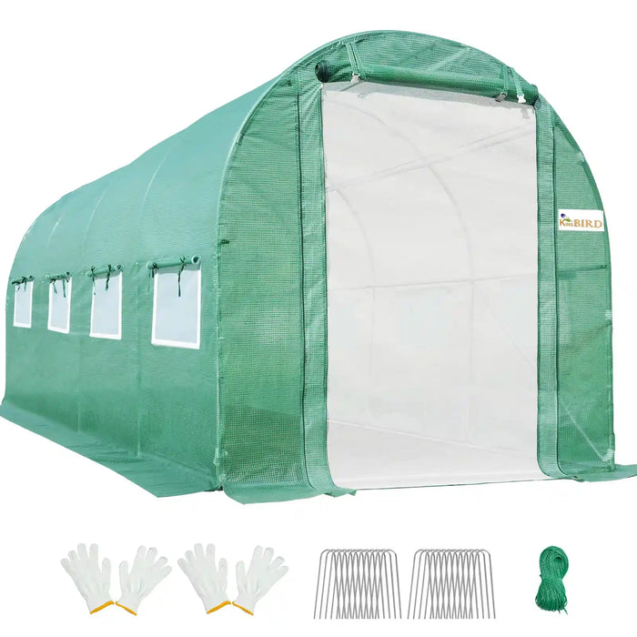 KING BIRD 15' x 6.6' x 6.6' Premium Walk-in Greenhouse