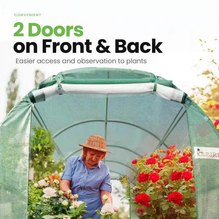 KING BIRD 15' x 6.6' x 6.6' Premium Walk-in Greenhouse