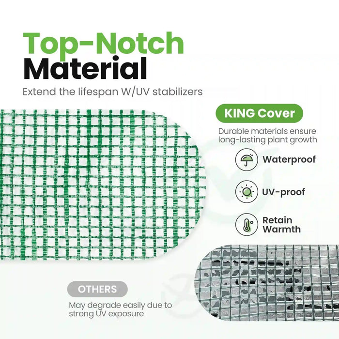 KING BIRD 15' x 6.6' x 6.6' Premium Walk-in Greenhouse