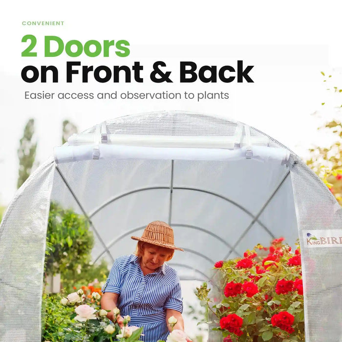 KING BIRD 15' x 6.6' x 6.6' Premium Walk-in Greenhouse