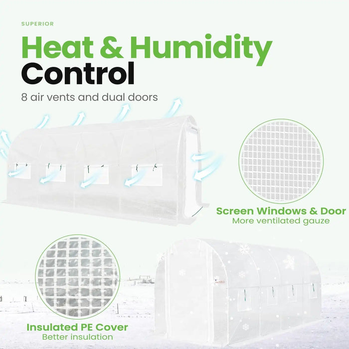 KING BIRD 15' x 6.6' x 6.6' Premium Walk-in Greenhouse