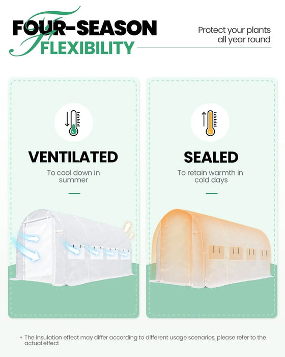 KING BIRD 15' x 6.6' x 6.6' Premium Walk-in Greenhouse