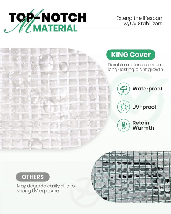 KING BIRD 15' x 6.6' x 6.6' Premium Walk-in Greenhouse