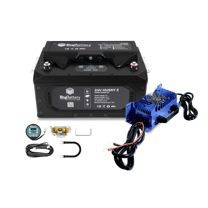 BigBattery 24V HUSKY 2 LiFePO4 Battery | 105Ah, 2.5kWh | Expandable Kits up to 7.5kWh | 10-Year Warranty - ShopSolar: Complete Solar Kits + Lifetime Customer Support