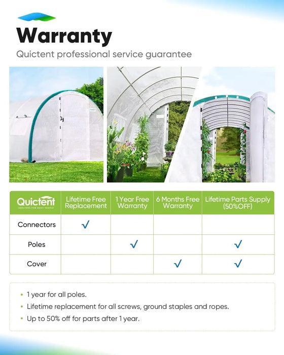 Quictent 20'/25' x 10' x 6.6' Upgraded Large Walk-in Greenhouse