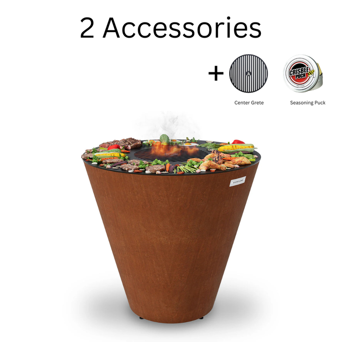 Arteflame XXL 40" One Series Flat-Top Charcoal Grill with Single Piece Corten Body