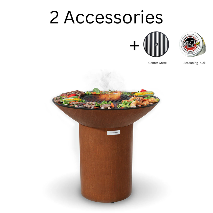 Arteflame XXL 40″ Corten Steel Flat-Top Grill with High Round Base