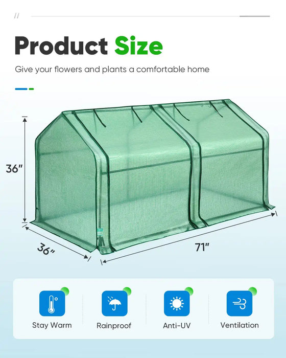 Quictent 71"x 36" x 36" Mini Greenhouse
