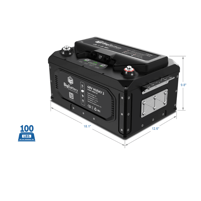 BigBattery 48V HUSKY 2 LiFePO4 Battery – 5.12kWh, 103Ah (Self-Heating, IP65)