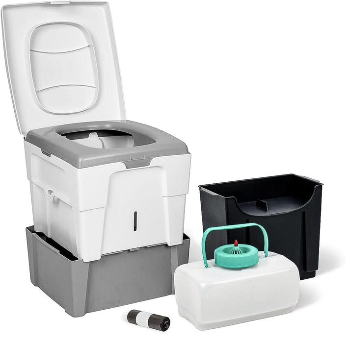 Portable Composting Toilet, Urine-Diverting Dry Toilet with Adjustable Height