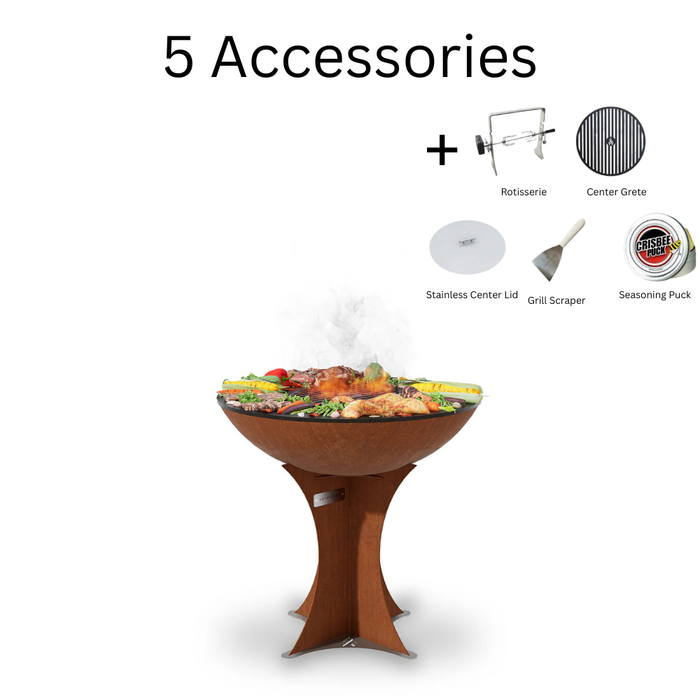 Arteflame XL 30" Corten Steel Flat-Top Grill with Euro Base