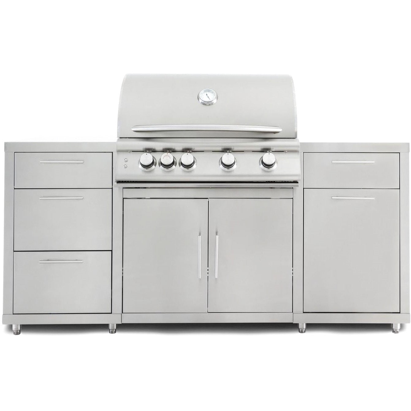 6 Ft Stainless Steel BBQ Island with 32 Inch Natural Gas Grill