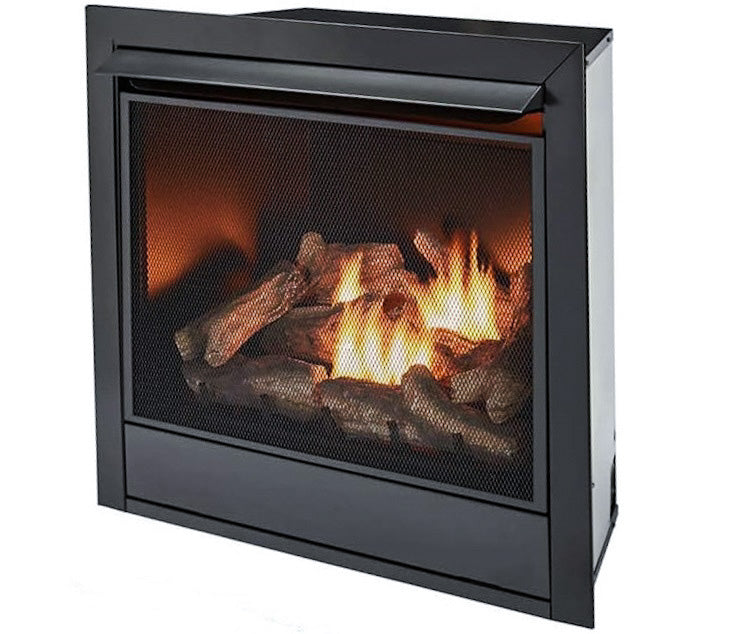 Dual Fuel Ventless Gas Fireplace Insert with Remote Control and 9 Logs 32000 BTU