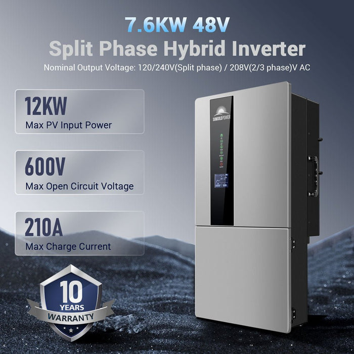 SunGoldPower 11.4KW 48V Split Phase Hybrid Inverter