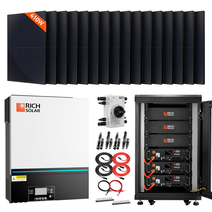 Rich Solar 6560W 48VDC/120VAC Complete Cabin and Tiny House Solar Kit