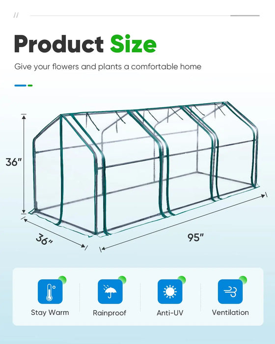 Quictent 95" x 36" x 36" Small Greenhouse