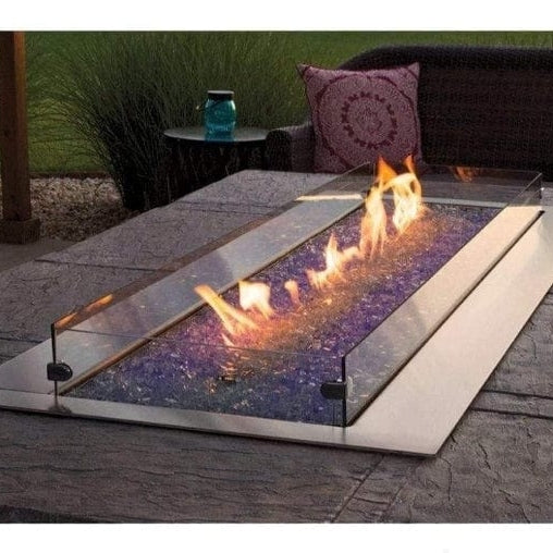 American Hearth Carol Rose Outdoor Stainless Steel Linear Gas Fire Pit