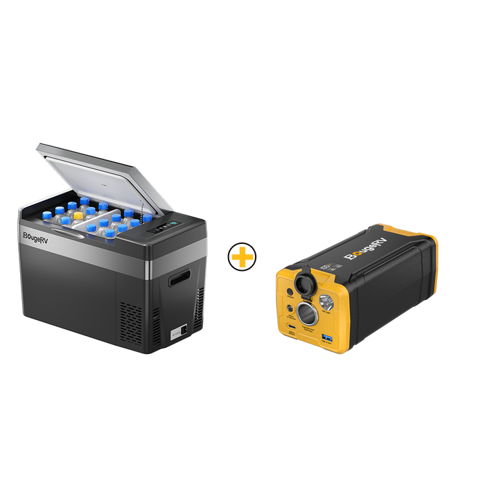 BougeRV 12V 30 Quart (28L) Portable Car Fridge Black