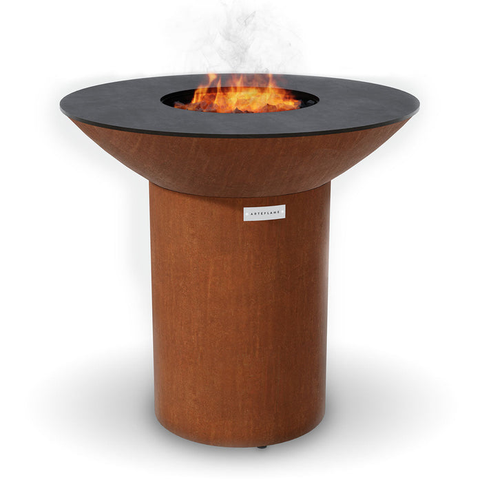Arteflame XXL 40″ Corten Steel Flat-Top Grill with High Round Base