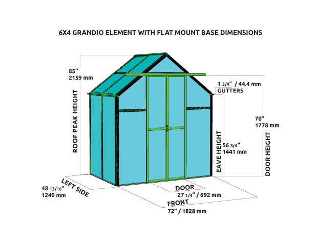 Grandio Element 6X7X4.ft Polycarbonate Greenhouse