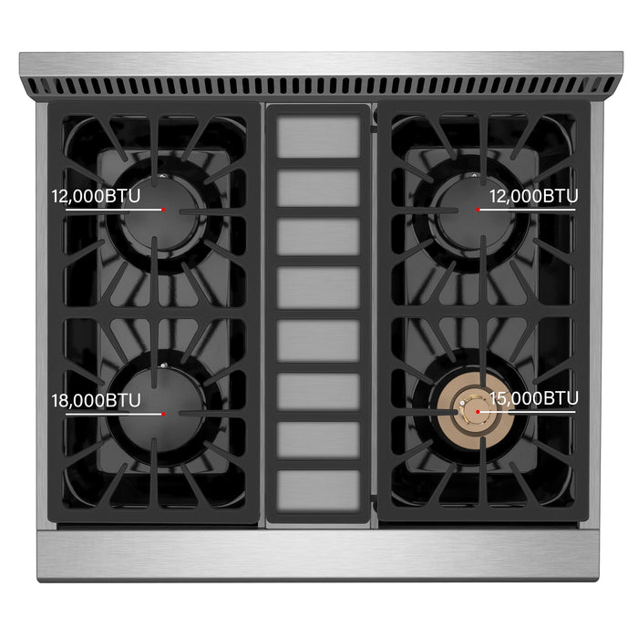 Empava 30GR03 30 Inch Freestanding Range Gas Cooktop And Oven