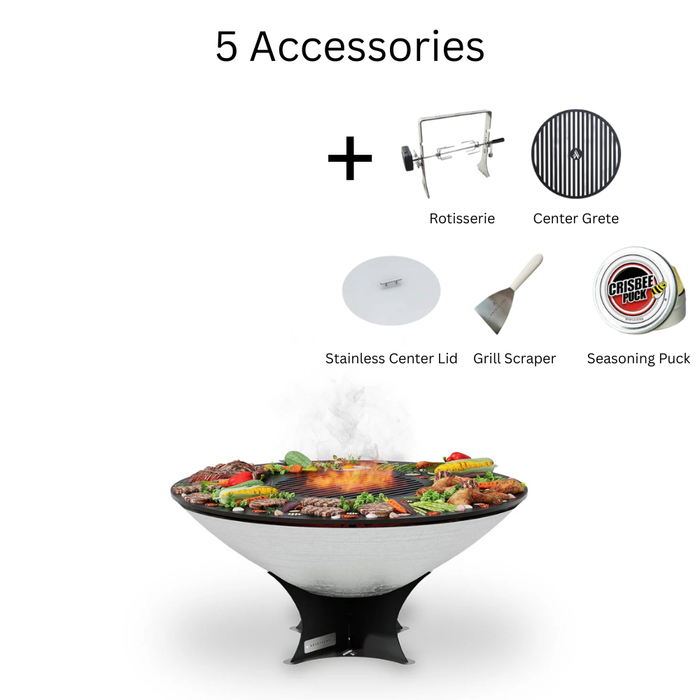 Arteflame XXL 40" Platinum Edition Fire Pit With Cooktop