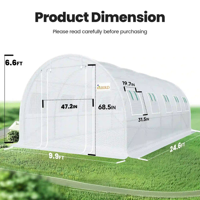 KING BIRD Premium Heavy Duty Large Walk-in Greenhouse