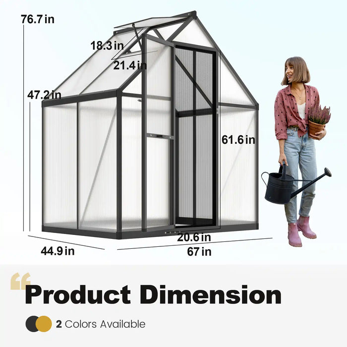 KING BIRD Walk-in Polycarbonate Greenhouse
