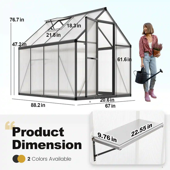 KING BIRD Walk-in Polycarbonate Greenhouse