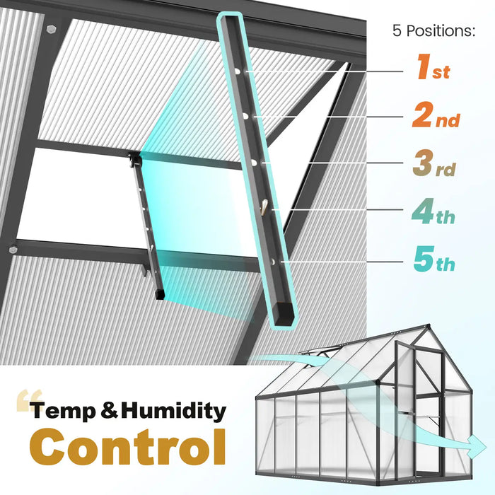 KING BIRD Walk-in Polycarbonate Greenhouse