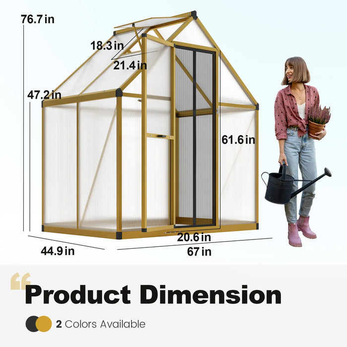 KING BIRD Walk-in Polycarbonate Greenhouse