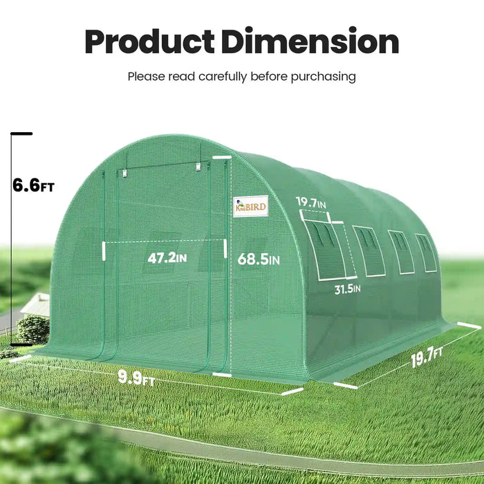 KING BIRD Premium Heavy Duty Large Walk-in Greenhouse