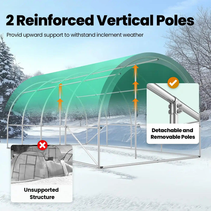 KING BIRD Premium Heavy Duty Large Walk-in Greenhouse