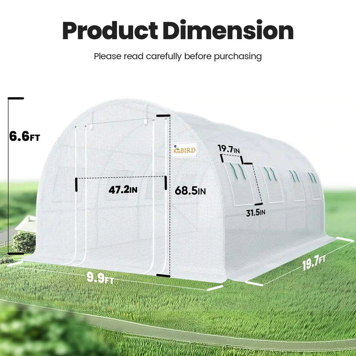 KING BIRD Premium Heavy Duty Large Walk-in Greenhouse