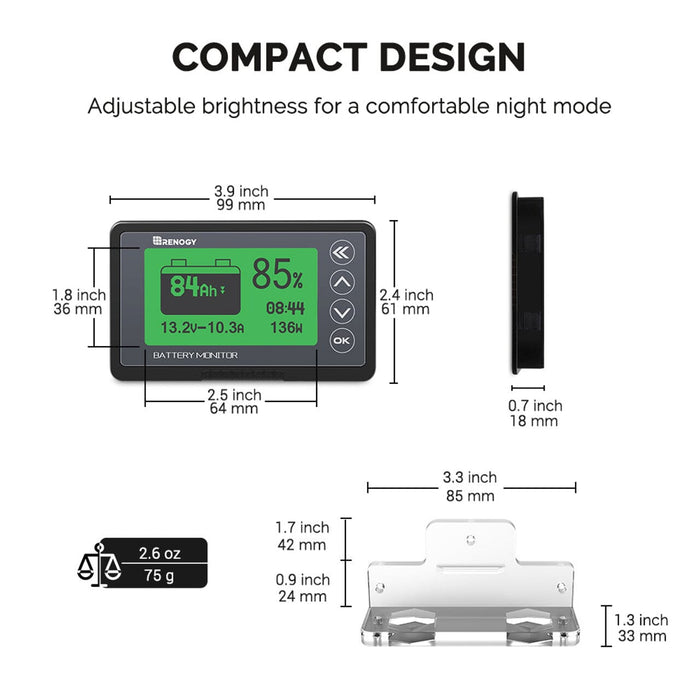 Renogy 500A Battery Monitor With Shunt RBM500