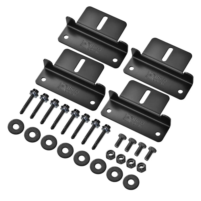 Rich Solar Mounting Hardware Z Brackets With Screws - Set of 4