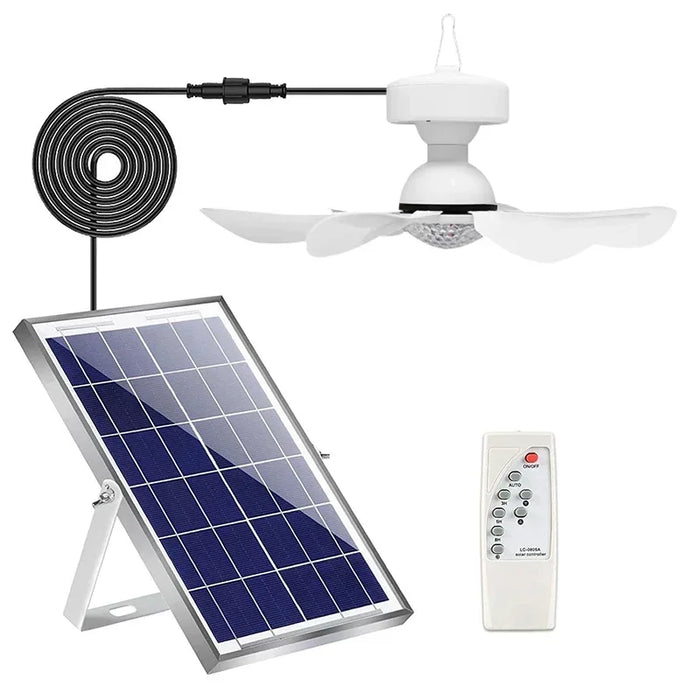 Energy and Light Solar Ceiling Fan with Solar Panel Remote Control