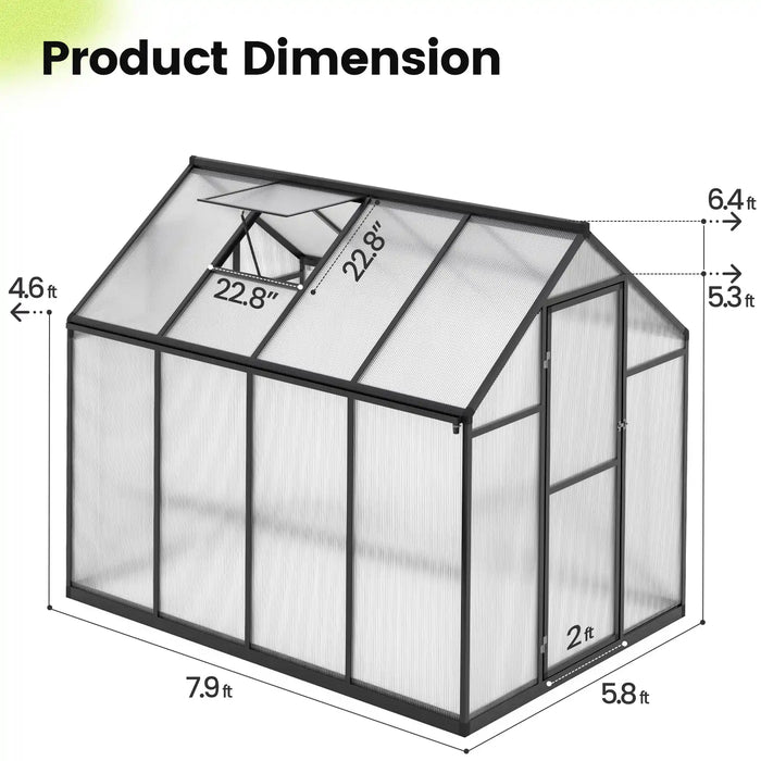 KING BIRD Walk-in Polycarbonate Greenhouse