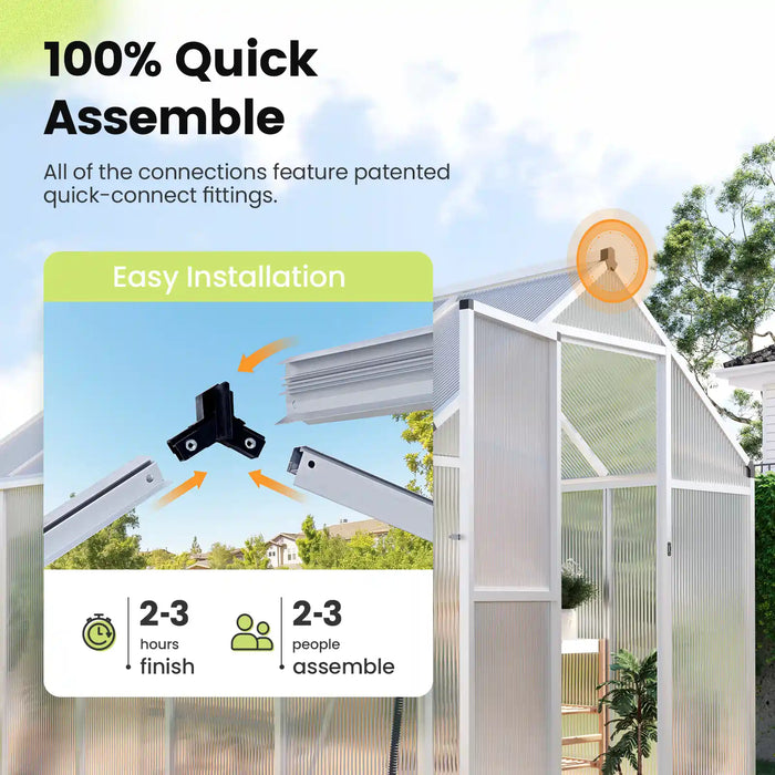 KING BIRD Walk-in Polycarbonate Greenhouse