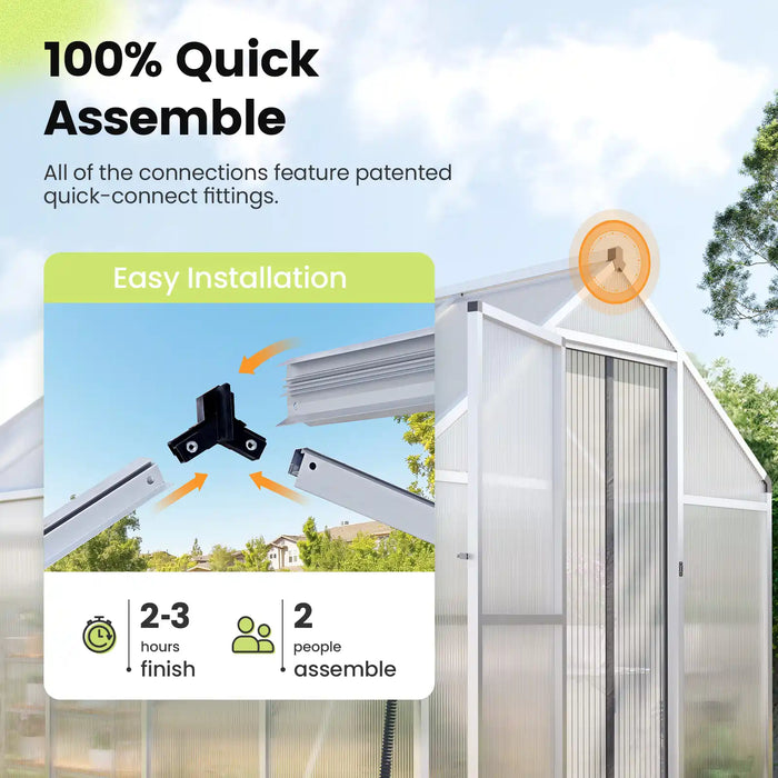 KING BIRD Walk-in Polycarbonate Greenhouse