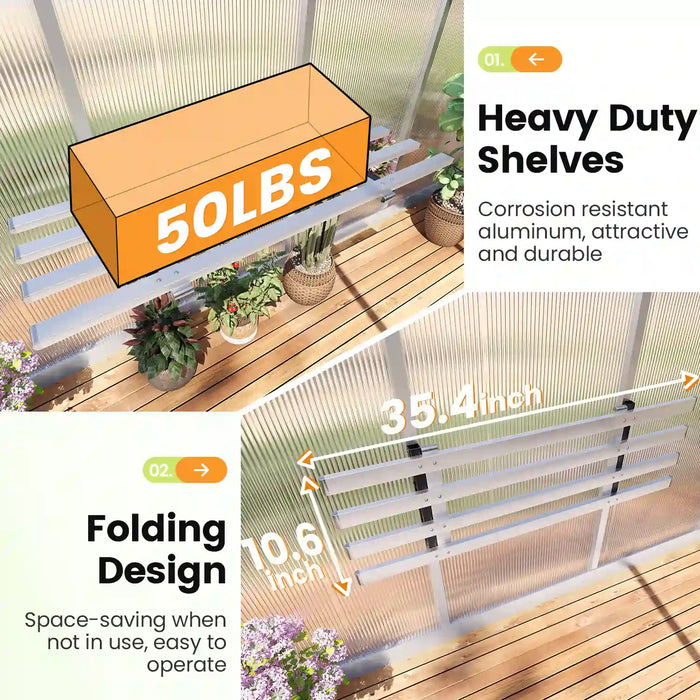 KING BIRD Walk-in Polycarbonate Greenhouse
