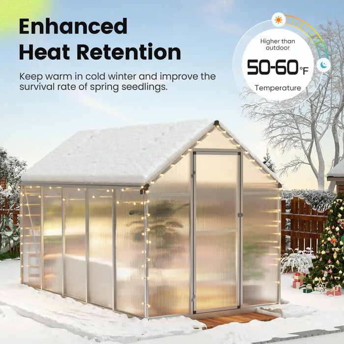 KING BIRD Walk-in Polycarbonate Greenhouse