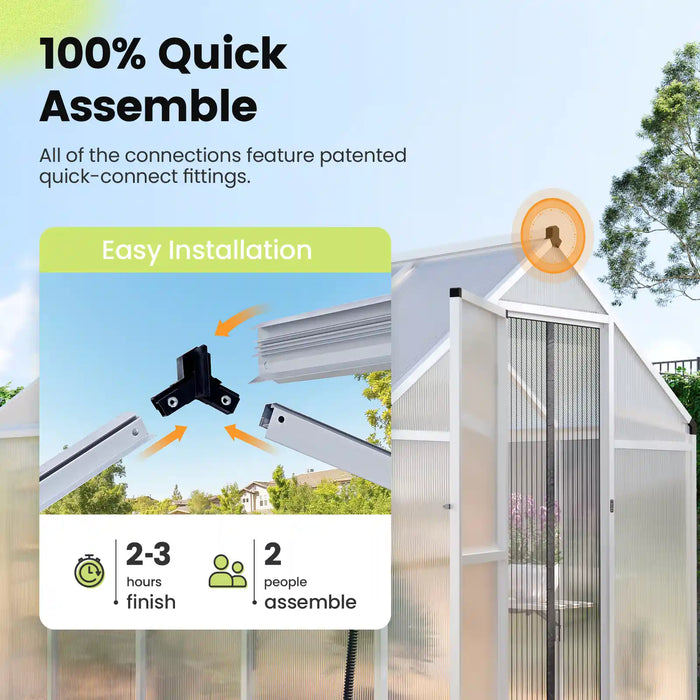 KING BIRD Walk-in Polycarbonate Greenhouse
