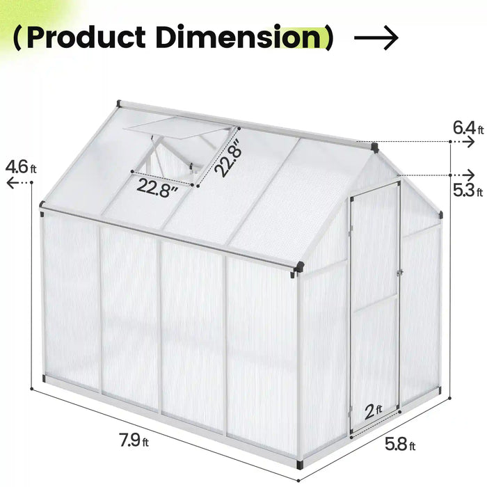 KING BIRD Walk-in Polycarbonate Greenhouse
