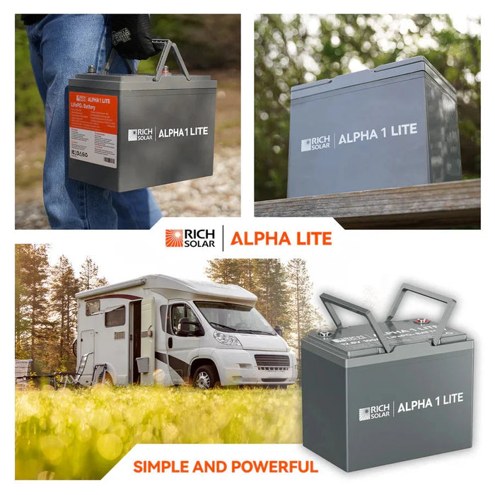 Rich Solar Alpha 1 Lite 12V 100Ah LiFePO4 Lithium Battery