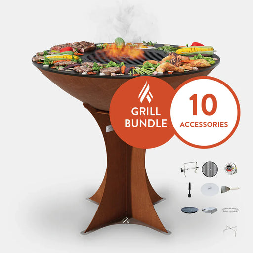 Arteflame Classic 40" Grill with Euro Base Home Chef Max Bundle With 10 Grilling Accessories.